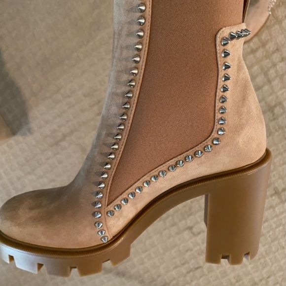 Christian Louboutin Suede Spike Booties - Picture 6 of 15